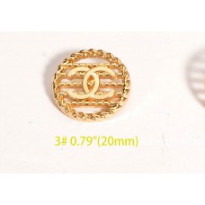 C102-3 - Gold Hollow Buttons  0.79"(20mm) C102-3-O