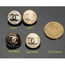 C57-2- Round Stripe Buttons DIY Custom Logo Metal OverCoat Sewin /0.63"( 16mm)- c57-2