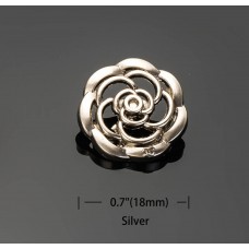 C8 - Flower Metal Buttons Custom Shirt BeadMetal Luxury OverCoat Sewing DIY 0.7" (18mm) -c 8-2