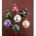 Cu112 - C Round Charm Buttons Pendant Gold Edge 0.79"(20mm) cu112