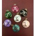 Cu112 - C Round Charm Buttons Pendant Gold Edge 0.79"(20mm) cu112