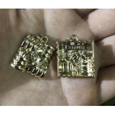 cu53- Golld Square Buttons Ring Charm 0.79"(20mm) cu53 