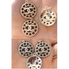 J109- White  Jewel  Chanel Buttons Jewel Buttons CC Button - 0.87"(22mm) - J109