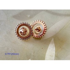 J153 -  Gold Button Lion Diamond CC Buttons Sewing - 0.79"(20mm) - J153