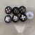 J155 - Gold Button Pearl Diamond CC Buttons Black Edge - 0.63"(16mm) - J155