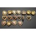 J2-1 - Heart Gem Buttons -1"(25mm)- J2-1