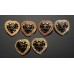 J2-1 - Heart Gem Buttons -1"(25mm)- J2-1