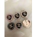 J20-4 -  Diamond Black Buttons Ring Heart -0.87"(22mm)- J20-4