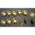 J21-3 - Black Heart Gem Buttons -1"(25mm)- J21-3