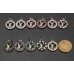 J30 - L Jewel Ring Buttons Silver Edge - 0.67"(17mm) - J30