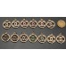 J35 - Jewel Ring Buttons C Gold Edge - 0.87"(22mm) - J35