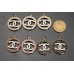 J36 - Jewel Ring Buttons C Gold Edge - 0.95"(24mm) - J36