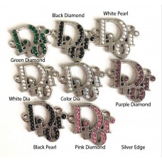 J52 - D  Jewel Ring Buttons Silver Edge - 0.87"(22mm) - J52