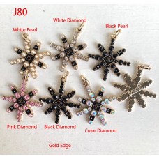 J80 - Flat Back Star Charms Gold Jewel - 0.87"(22mm) - J80