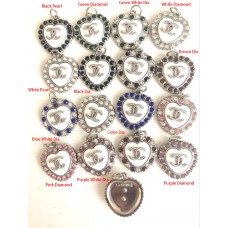 J81-3 - White Buttons Ring Heart Diamond -0.87"(22mm)- J81-3