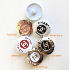 C401- Gold White Button CC Buttons CC Button clbutton - 0.79"(20mm) - c401