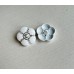 C418 - Silver Edge Button  White Diamond CC Buttons Sewing Custom - 0.79"(20mm) - c418