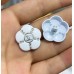 C418 - Silver Edge Button  White Diamond CC Buttons Sewing Custom - 0.79"(20mm) - c418