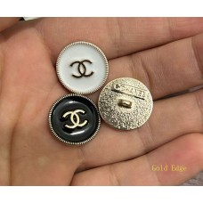 C422 - Gold Edge Button CC Buttons Sewing Custom - 0.7"(18mm) - c422-2