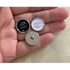 C429 - Silver Edge Button CC Buttons Sewing Custom - 0.7"(18mm) - c429