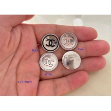 C431 - Silver Edge Button CC Buttons Sewing Custom - 0.7"(18mm) - c431