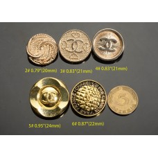 C220 - Gold Round Button 0.87"/0.79"(/22mm20mm) C220-N