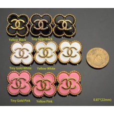 C300 - Flower Square Buttons - 0.87"(22mm) C300-N