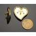 C201-4- Yellow Gold Heart Buttons 1.1"(28mm) C201-4-N