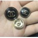 C359 - White Black Charm Buttons 0.7"/0.87"(18/22mm) - c359