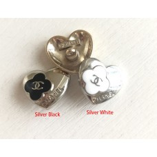 C369 - Silver Buttons Ring Heart 0.79"(20mm) -c369