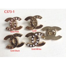 C373-1 - Gold Hollow Buttons Charm - 0.59"x0.75"(15mmx19mm) c373-1