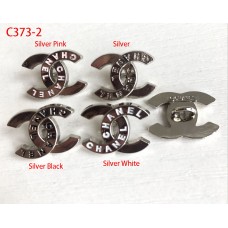 C373-2 - Silver Hollow Buttons Charm - 0.59"x0.75"(15mmx19mm) c373-2