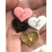 C375 - Heart Buttons Gold Yellow 0.87"(22mm) c375