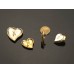 C201-4- Yellow Gold Heart Buttons 1.1"(28mm) C201-4-N