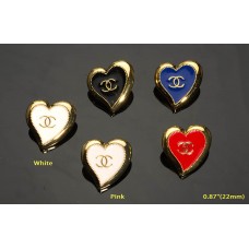 C201-2 - Heart Buttons Love 0.87"(22mm) C201-2-N