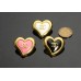 C201-4- Yellow Gold Heart Buttons 1.1"(28mm) C201-4-N