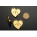 C201-4- Yellow Gold Heart Buttons 1.1"(28mm) C201-4-N