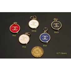 C235 - Chain Button Double sided with color logo gold Edge  0.7"(18mm) C235-N