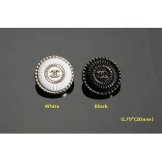 C268-3 - White Black Sweater Buttons 0.79"(20mm) C268-3-N