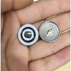 O100 - GG Black White Buttons Silver - 0.79"(20mm) - O100