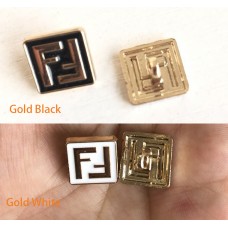 O82- Fendi Button Square FF Buttons - 0.47"(12mm) -O82