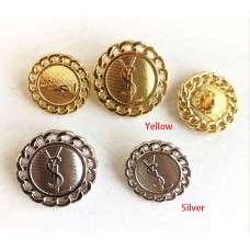 O83 - Y Saint Buttons Yellow Silver  - 0.63"/0.87"(16mm/22mm) - O83