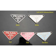 T12- Prada Tags Meta Triangle Accessory Prada Label Two Holes -1.69"x0.95"(43mmx24mm) - T12