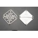 T13- P Earrings Pair Meta Triangle Accessory with Two Ring -1.69"x0.95"(43mmx24mm) - T13