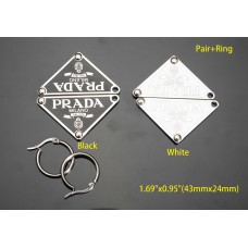 T13- P Earrings Pair Meta Triangle Accessory with Two Ring -1.69"x0.95"(43mmx24mm) - T13