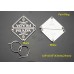 T13- P Earrings Pair Meta Triangle Accessory with Two Ring -1.69"x0.95"(43mmx24mm) - T13