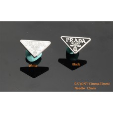 T16- P Earrings Pair Meta Triangle Accessory Needle -0.5"x0.9"(13mmx23mm) - T16