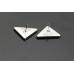 T16- P Earrings Pair Meta Triangle Accessory Needle -0.5"x0.9"(13mmx23mm) - T16