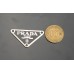 T17- P Meta Tags Prada Small Triangle Accessory Label Three Holes Silver Edge-0.83"x1.54"(21mmx39mm) - T17