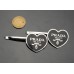 T18 - P Heart Hair Clips Hair Accessory Headdress Hair Jewelry Clamp Grips Pair-1.18"x1.34"(30mmx34mm) - T18